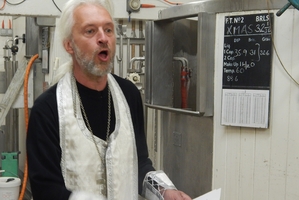 Priest blesses Christmas beer in Lewes